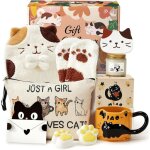 Cadeau pour filles avec tasse chat dessous de verre trousse de maquillage bougie parfume porte - cls ...