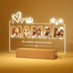 Cadeau fte des mres personnalis - lampe avec photo maman enfant pour maman cadre photo dcor la maison ...