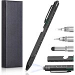 Stylo multifonction 9 en 1 - cadeau homme - aluminium - noir - idal pour anniversaire et fte des pres ...