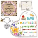 Cadeau maitresse dcole - merci maitresse - cadeau - cadeau maitre dcole - 21cm - acrylique porte - ...