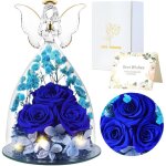 Cadeaux de roses eternelles pour femmes cadeau femme roses pr�serv�es dans des figurines dange en verre ...