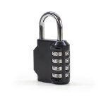 Cadenas - 4 chiffres - acier tremp� - s�curit� renforc�e - noir