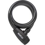 Cadenas sparco antivol de vlo souple noir en acier zinc laiton abs pvc avec serrure