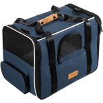 Cadoca� sac de transport pour chat chien max. 20kg bleu pliable avec bandouli�re caisse de transport ...