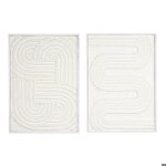 Cadres en bois blanc motifs abstraits papier mach� (lot de 2)