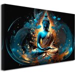 Cadre en bois impression sur toile dcoration murale tableau zen illumination bouddha deco home salon ...