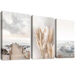 Cadre en bois impression sur toile plage côtière océan bord de mer tableau beige pampas grass tableau ... Cadre en bois impression sur toile plage côtière océan bord de mer tableau beige pampas grass tableau ...