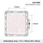 Cadre de broderie magn�tique 7. 9 * 7. 9 pouces pour janome memory craft 400e / 500e / 550e et elna expressive ...