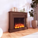 Cadre de cheminee en bois mpc camillo brown pour insert electrique de 60 cm Cadre de cheminee en bois mpc camillo brown pour insert electrique de 60 cm