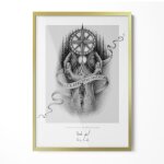 Cadre de couleur dore 50x70 cm - cadre lgant pour posters et photos verre acrylique montage vertical ...