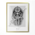 Cadre de couleur dore 60x80 cm - cadre lgant pour posters et photos xxl montage vertical et horizontal ...