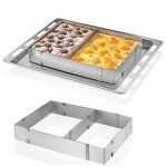 Cadre de cuisson rectangulaire anneau � g�teau moule de cuisson en acier inoxydable r�glable et r�utilisable ...