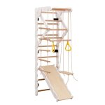 Cadre descalade - 6 en 1 multifonctionnel - bois massif - toboggan et balan�oire - pour int�rieur