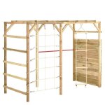 Cadre descalade en bois de pin - vidaxl - 240x100x170 cm - beige - chelle  5 chelons - mur descalade ...
