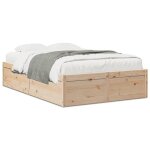 Cadre de lit 1 personne - sans matelas - 135x190 cm - bois de pin massif - ll291636