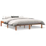 Cadre de lit - 2 personnes - cire marron 160x200 cm - bois de pin massif ll256236