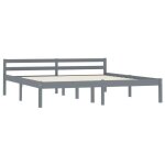 Cadre de lit - 2 personnes - gris - bois de pin massif 160x200 cm ll043894