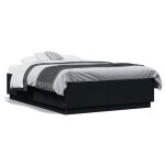 Cadre de lit - 2 personnes - noir 140x190 cm - bois dingnierie ll280593