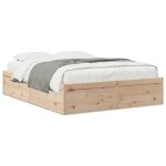 Cadre de lit - 2 personnes - sans matelas - 140x190 cm - bois de pin massif ll291613