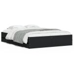Cadre de lit - 2 personnes - � tiroirs - noir 140x190 cm - bois ding�nierie ll253390