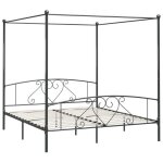 Cadre de lit à baldaquin - double / 2 personnes - intemporel - gris métal 180x200 cmcdiscount2025 fafa6165 ... Cadre de lit à baldaquin - double / 2 personnes - intemporel - gris métal 180x200 cmcdiscount2025 fafa6165 ...