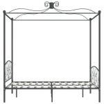 Cadre de lit  baldaquin / lit mtal lemon sans matelas gris mtal 140x200 cm 444