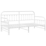 Promotion cadre de lit blanc - avec lit gigogne 90x190 cm - acier 72690 - bestmeuble
