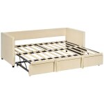 Canapé lit gigogne - homcom - 2 en 1 - extensible - compatible de deux matelas 90 x 190 cm - sommier ... Canapé lit gigogne - homcom - 2 en 1 - extensible - compatible de deux matelas 90 x 190 cm - sommier ...