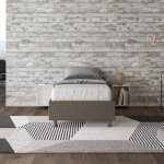 Cadre de lit coffre 1 place azelia 80x190 - blanc - marron Cadre de lit coffre 1 place azelia 80x190 - blanc - marron