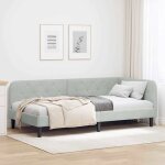 Cadre de lit dangle en velours - vidaxl - gris clair - 100x200 cm - design en l - polyvalent canap� - ...