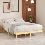Cadre de lit double - lit adulte contemporain - sans matelas - bois massif 140x190 cm bdmf00316462147 ...