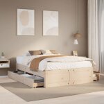 Cadre de lit double - lit adulte contemporain - sans matelas - avec tiroirs 140x190 cm bois de pin bdmf0036548 ... Cadre de lit double - lit adulte contemporain - sans matelas - avec tiroirs 140x190 cm bois de pin bdmf0036548 ...
