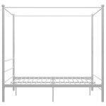 Cadre de lit double - uu - lit adulte  baldaquin - sans matelas - blanc 160x200 cm - mtal ll0000093645 ...