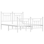 Cadre de lit double - vidaxl - lit mtal 140x190 cm - blanc - design contemporain - montage ncessaire ...