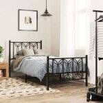 Cadre de lit mtal - sale 2025 - 90x190 cm - noir - 1 personne - assemblage requis