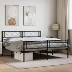 Cadre de lit en m�tal - vidaxl - 120x190 cm - noir - acier enduit de poudre - espace de rangement dessous ...