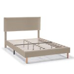 Cadre de lit plateforme lauren 90 x 190 cm beige Cadre de lit plateforme lauren 90 x 190 cm beige