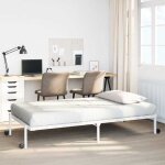 Cadre de lit pliable - vidaxl - 75x190 cm - blanc - acier - sommier � lattes - conception pliable - roues ...