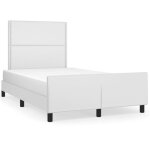 Cadre de lit simple - avec tête de lit - blanc 120x190 cm - similicuir ll277266 Cadre de lit simple - avec tête de lit - blanc 120x190 cm - similicuir ll277266