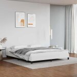 Cadre de lit avec t�te de lit - lit adulte double sans matelas blanc 160x200 cm