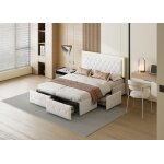 Cadre de lit avec tiroirs de rangement lit led 140 x 200 lit deux place lits et cadre de lit pour adulte ...