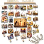 Cadre mural en bois multi - photo avec pinces � photos - 4 lettres famille amis amour b�b� - d�coration ...