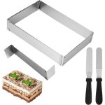 Cadre patisserie rectangulaire extensible moule rectangulaire patisseriemoule  gteau avec 2 spatulespour ...