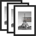 Cadre photo - cadre a4 - lot de 3 cadres photo 21x29. 7cm - noir - pour photos images affiches puzzle ...
