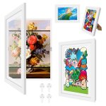 Cadres photos artistiques pour enfants - 2 pices en bois a4 ouverture frontale - idal pour stocker ...