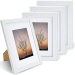 Cadre photo - nacial - ensemble de 4 - bois blanc - 20x25 cm - design contemporain