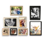 Cadre photo mural bois lot de 8 - original - multi formats - 10x10 cm 10x15 cm 13x18 cm et 15x20 cm - ...