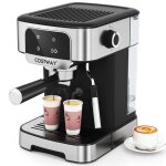 Cafetire expresso 20 bars 1200w costway - 18l - cran tactile - buse vapeur - caf moulu - chauffe - ...