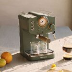 Cafetire expresso - thera retro - 20 bars - vert sauge - rservoir 125l - compatible dosettes ese
