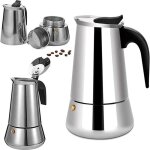 Cafetire italienne 12 tasses en acier inoxydable compatible tous types de feux 12 tasses